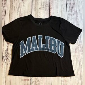 Social Culture Malibu Crop Top, Black sz Med, Juniors